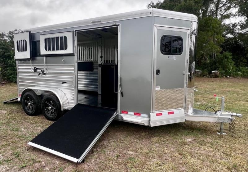2026 Cimarron Norstar - Silver - Side Ramp & Sliding Divider -  2 Horse Straight Load Bumperpull Horse Trailer SOLD!!! 