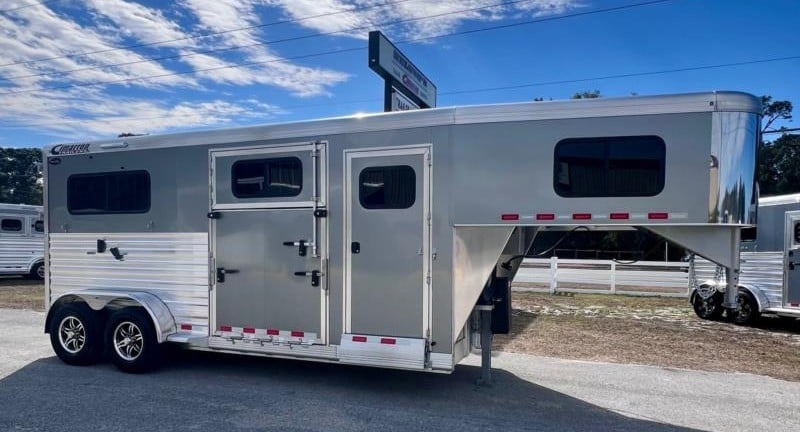 2026 Cimarron Norstar - Side Ramp & Sliding Divider -  2 Horse Straight Load Gooseneck Horse Trailer SOLD!!! 