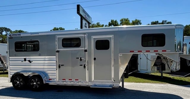 2027 Cimarron Warmblood - Side Ramp -  2 Horse Straight Load Gooseneck Horse Trailer