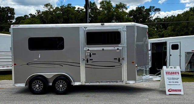 2026 Frontier - with Rear & Side Ramps -  2 Horse Straight Load Bumperpull Horse Trailer