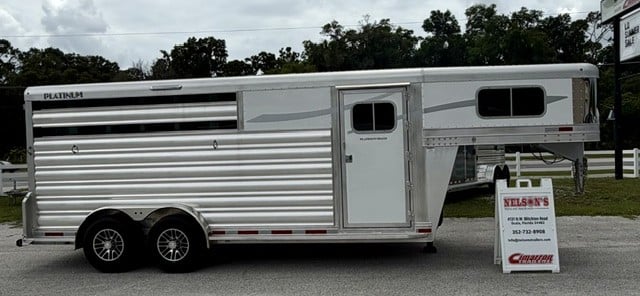 2025 Platinum Stock Combo  3 Horse Slant Load Gooseneck Horse Trailer