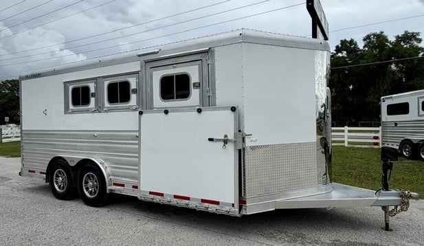 2025 Platinum Reverse-load  3 Horse Slant Load Bumperpull Horse Trailer