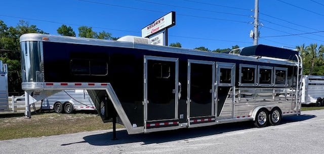 2006 Cimarron Norstar Mid-Tack - Black -  4 Horse Slant Load Gooseneck Horse Trailer SOLD!!! 