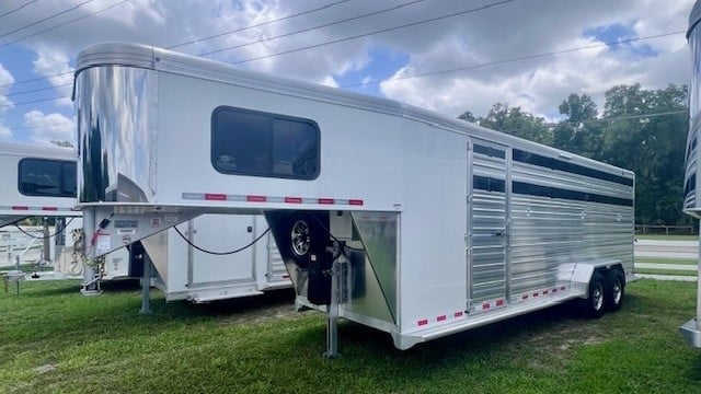 2025 Cimarron Lonestar 24' Stock Combo RTG - White - Gooseneck  SOLD!!! 