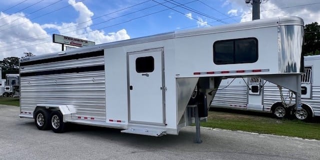 2025 Cimarron Lonestar 24' Livestock Combo (4 Horse) Slant Load Gooseneck 