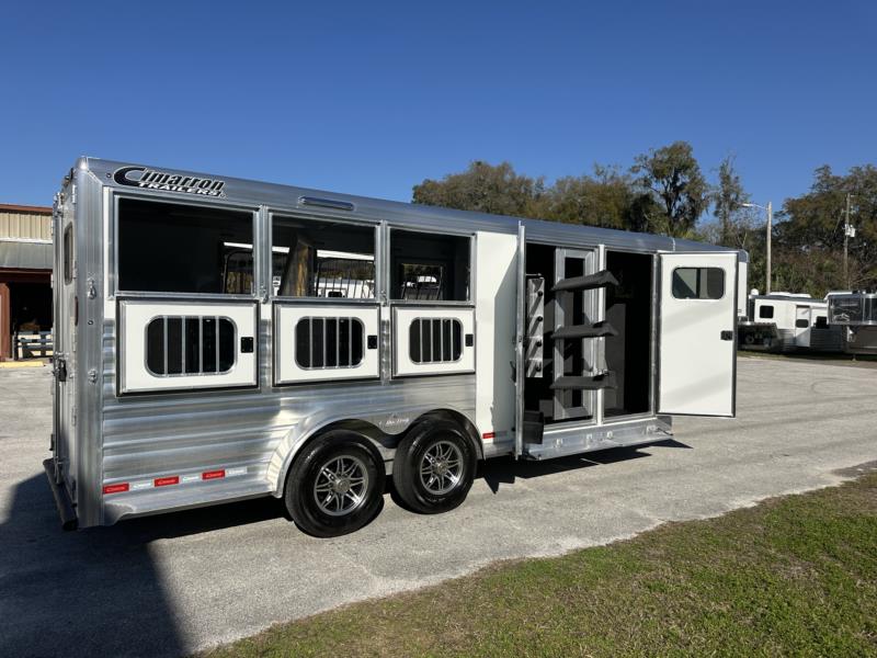 2024 Cimarron Norstar Closet Tack RTG - White -  3 Horse Slant Load Gooseneck Horse Trailer