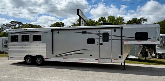 2026 Merhow - 14' Living Quarters -  3 Horse Slant Load Gooseneck Horse Trailer With Living Quarters